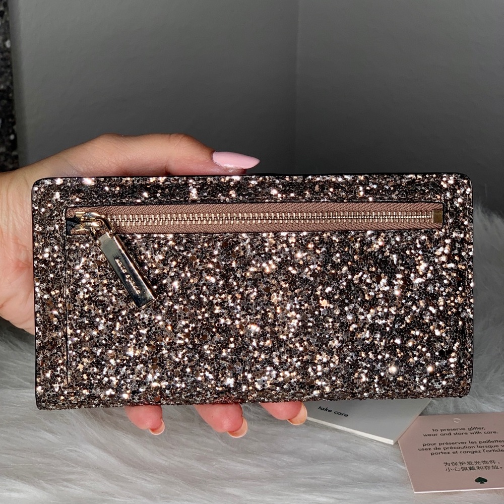 Kate Spade Odette Glitter Large Slim Bifold Wallet - Picture 5 of 8